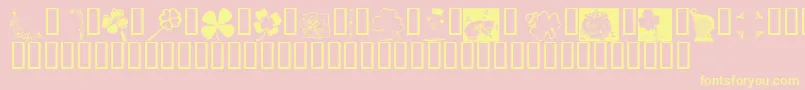 KrIrishKat3-fontti – keltaiset fontit vaaleanpunaisella taustalla