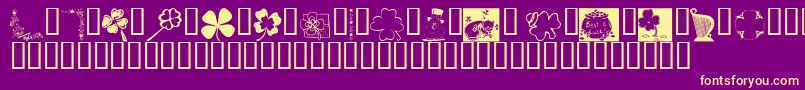 Fonte KrIrishKat3 – fontes amarelas em um fundo roxo