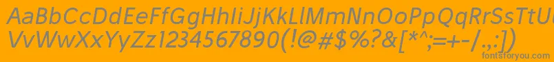 フォントStiluOblique – オレンジの背景に灰色の文字