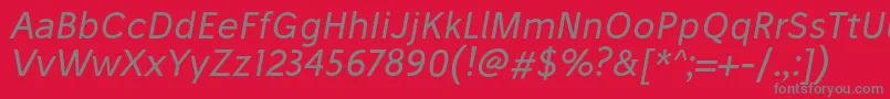 フォントStiluOblique – 赤い背景に灰色の文字