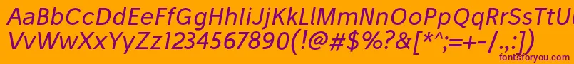 StiluOblique Font – Purple Fonts on Orange Background