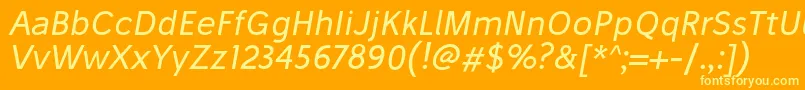 StiluOblique Font – Yellow Fonts on Orange Background