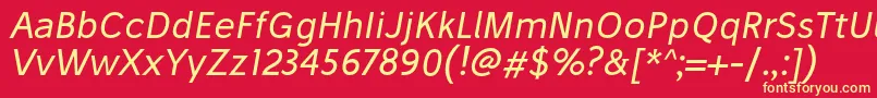 StiluOblique Font – Yellow Fonts on Red Background