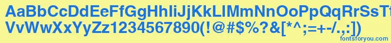 AghlvcyrillicBold Font – Blue Fonts on Yellow Background