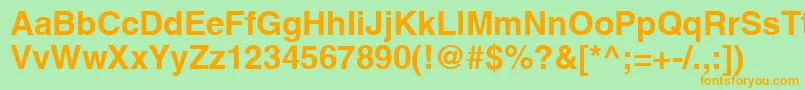 AghlvcyrillicBold-Schriftart – Orangefarbene Schriften auf grünem Hintergrund