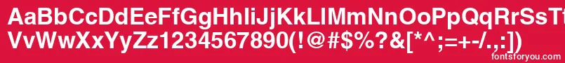 AghlvcyrillicBold-Schriftart – Weiße Schriften auf rotem Hintergrund