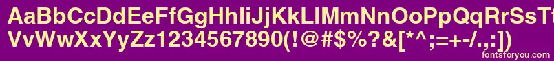 AghlvcyrillicBold-Schriftart – Gelbe Schriften auf violettem Hintergrund