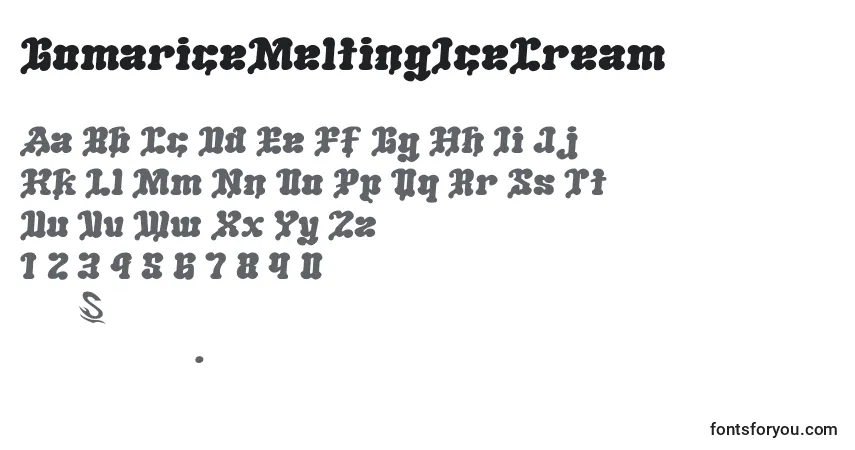 Шрифт GomariceMeltingIceCream – алфавит, цифры, специальные символы