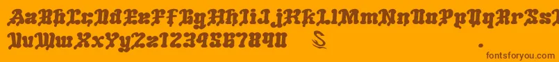 GomariceMeltingIceCream Font – Brown Fonts on Orange Background