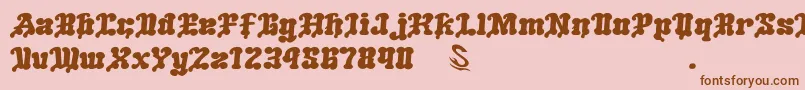 GomariceMeltingIceCream Font – Brown Fonts on Pink Background