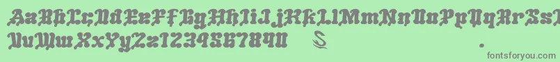 GomariceMeltingIceCream Font – Gray Fonts on Green Background