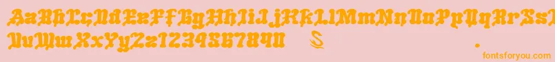 GomariceMeltingIceCream-Schriftart – Orangefarbene Schriften auf rosa Hintergrund