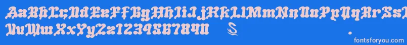 GomariceMeltingIceCream Font – Pink Fonts on Blue Background