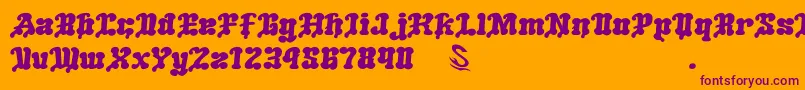 GomariceMeltingIceCream Font – Purple Fonts on Orange Background