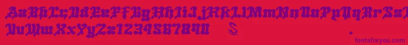 GomariceMeltingIceCream Font – Purple Fonts on Red Background