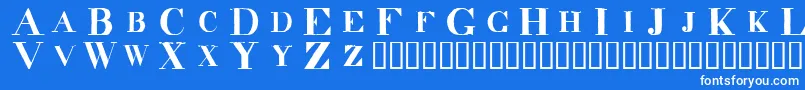 フォントDecindar – 青い背景に白い文字