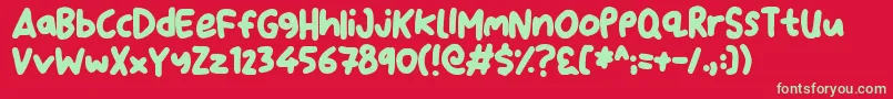 フォントDearSanta – 赤い背景に緑の文字