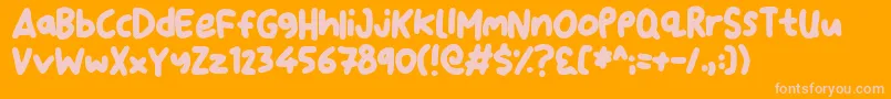 DearSanta Font – Pink Fonts on Orange Background