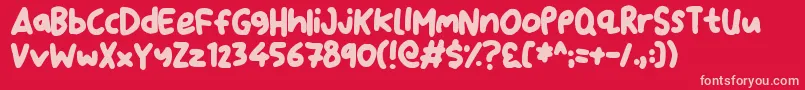 DearSanta Font – Pink Fonts on Red Background