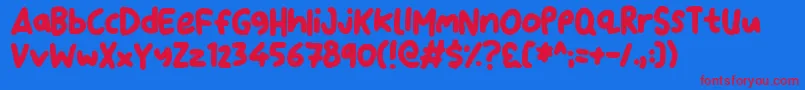 フォントDearSanta – 赤い文字の青い背景