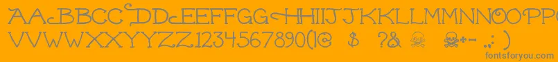 フォントDeadhardy – オレンジの背景に灰色の文字