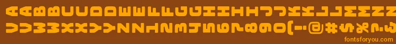 BungeelayersrotatedRegular Font – Orange Fonts on Brown Background