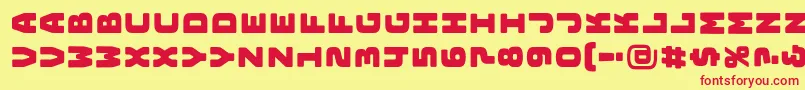 BungeelayersrotatedRegular Font – Red Fonts on Yellow Background