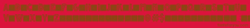 GrandeAndrettiRegularV1.0LimitedCharset-Schriftart – Braune Schriften auf rotem Hintergrund