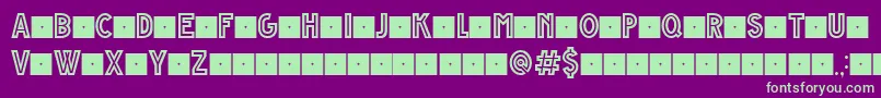 GrandeAndrettiRegularV1.0LimitedCharset Font – Green Fonts on Purple Background