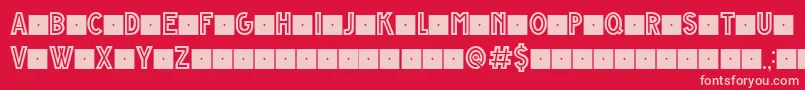 Fonte GrandeAndrettiRegularV1.0LimitedCharset – fontes rosa em um fundo vermelho
