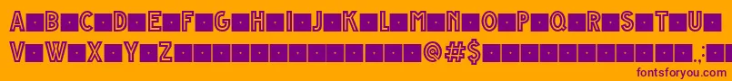 GrandeAndrettiRegularV1.0LimitedCharset Font – Purple Fonts on Orange Background