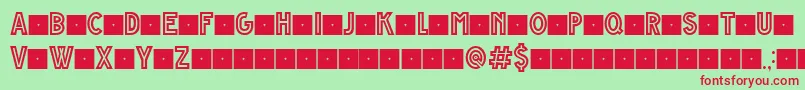 GrandeAndrettiRegularV1.0LimitedCharset Font – Red Fonts on Green Background