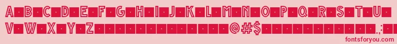 GrandeAndrettiRegularV1.0LimitedCharset Font – Red Fonts on Pink Background