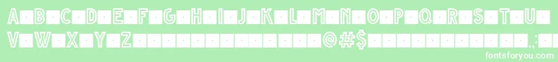 Fonte GrandeAndrettiRegularV1.0LimitedCharset – fontes brancas em um fundo verde