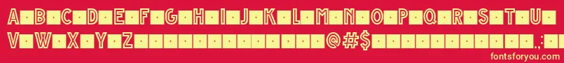 GrandeAndrettiRegularV1.0LimitedCharset-Schriftart – Gelbe Schriften auf rotem Hintergrund