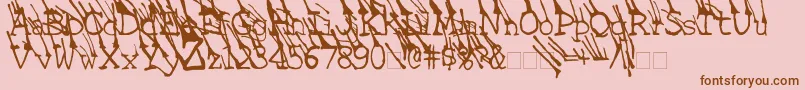LinotypeGrassyBold-Schriftart – Braune Schriften auf rosa Hintergrund