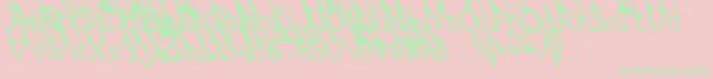 LinotypeGrassyBold-Schriftart – Grüne Schriften auf rosa Hintergrund