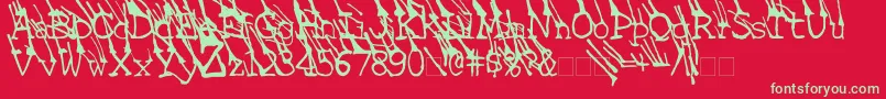LinotypeGrassyBold Font – Green Fonts on Red Background