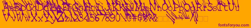 Police LinotypeGrassyBold – polices violettes sur fond orange