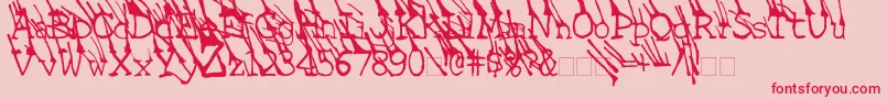 LinotypeGrassyBold Font – Red Fonts on Pink Background