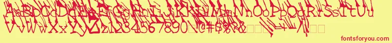 LinotypeGrassyBold Font – Red Fonts on Yellow Background
