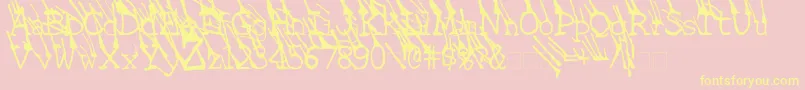 LinotypeGrassyBold Font – Yellow Fonts on Pink Background