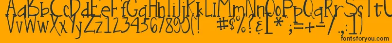 DjbNouveauStraightLite Font – Black Fonts on Orange Background