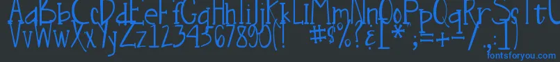 DjbNouveauStraightLite Font – Blue Fonts on Black Background