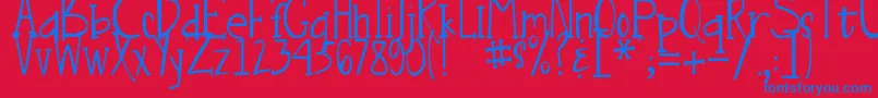 DjbNouveauStraightLite Font – Blue Fonts on Red Background