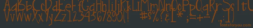 DjbNouveauStraightLite Font – Brown Fonts on Black Background