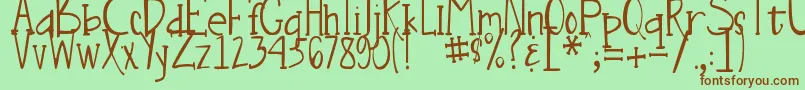 DjbNouveauStraightLite Font – Brown Fonts on Green Background