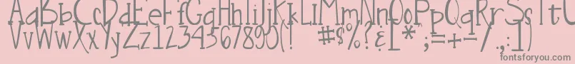 DjbNouveauStraightLite Font – Gray Fonts on Pink Background