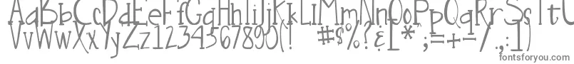 DjbNouveauStraightLite-fontti – harmaat kirjasimet valkoisella taustalla