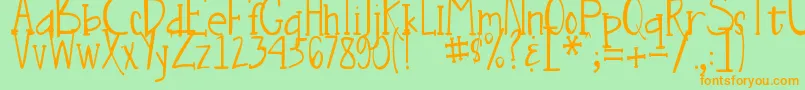 DjbNouveauStraightLite Font – Orange Fonts on Green Background